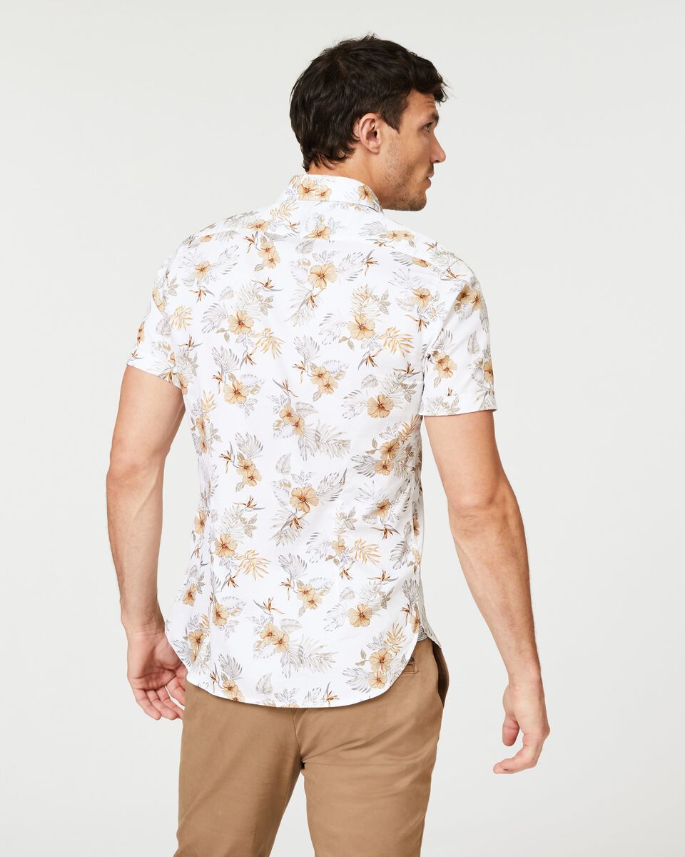 Floral Print Mens Short Sleeve Shirt